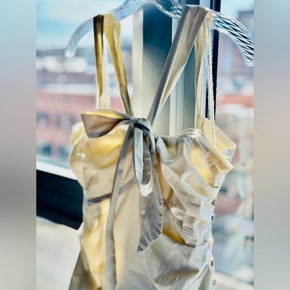 NWT | Free People SS21 - “Technical Organic Cotton Linen” Halter Wrapped Dress - Picture 1 of 13